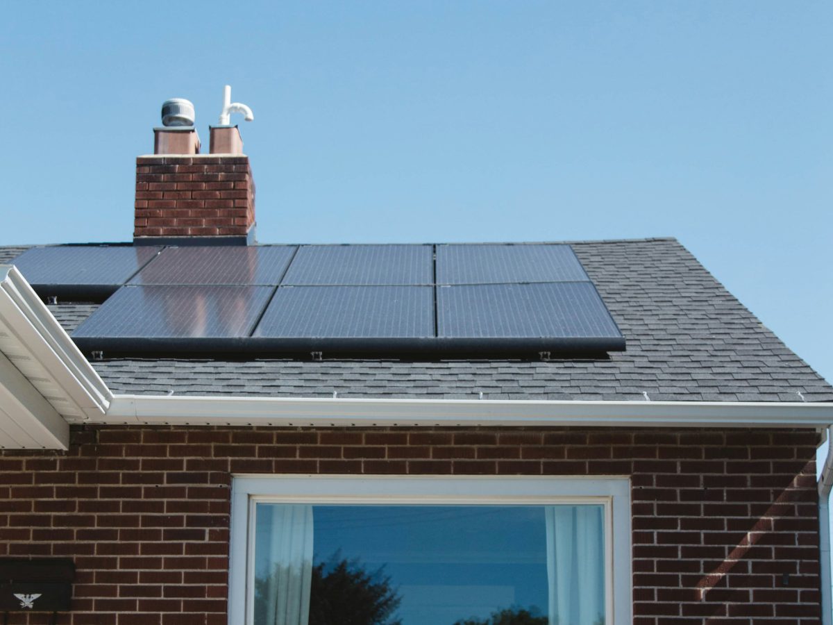 Solar panels installed on a residential roof